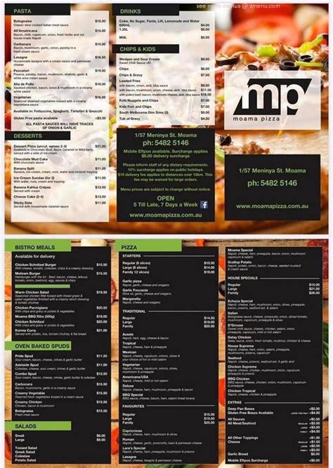 moama pizza|moama take away menu.